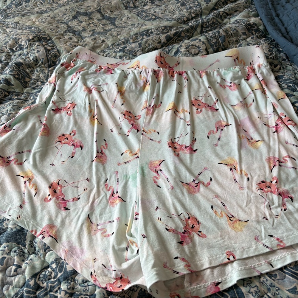 Flamingo Print Lounge Shorts